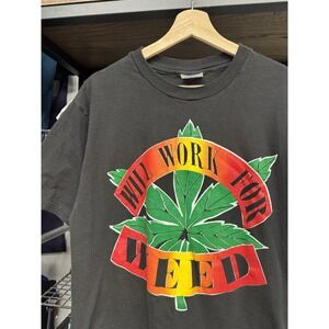 Vintage 90s Will Work For W33D Peace Fest Band Tee Size Large Pearl Jam The Dead